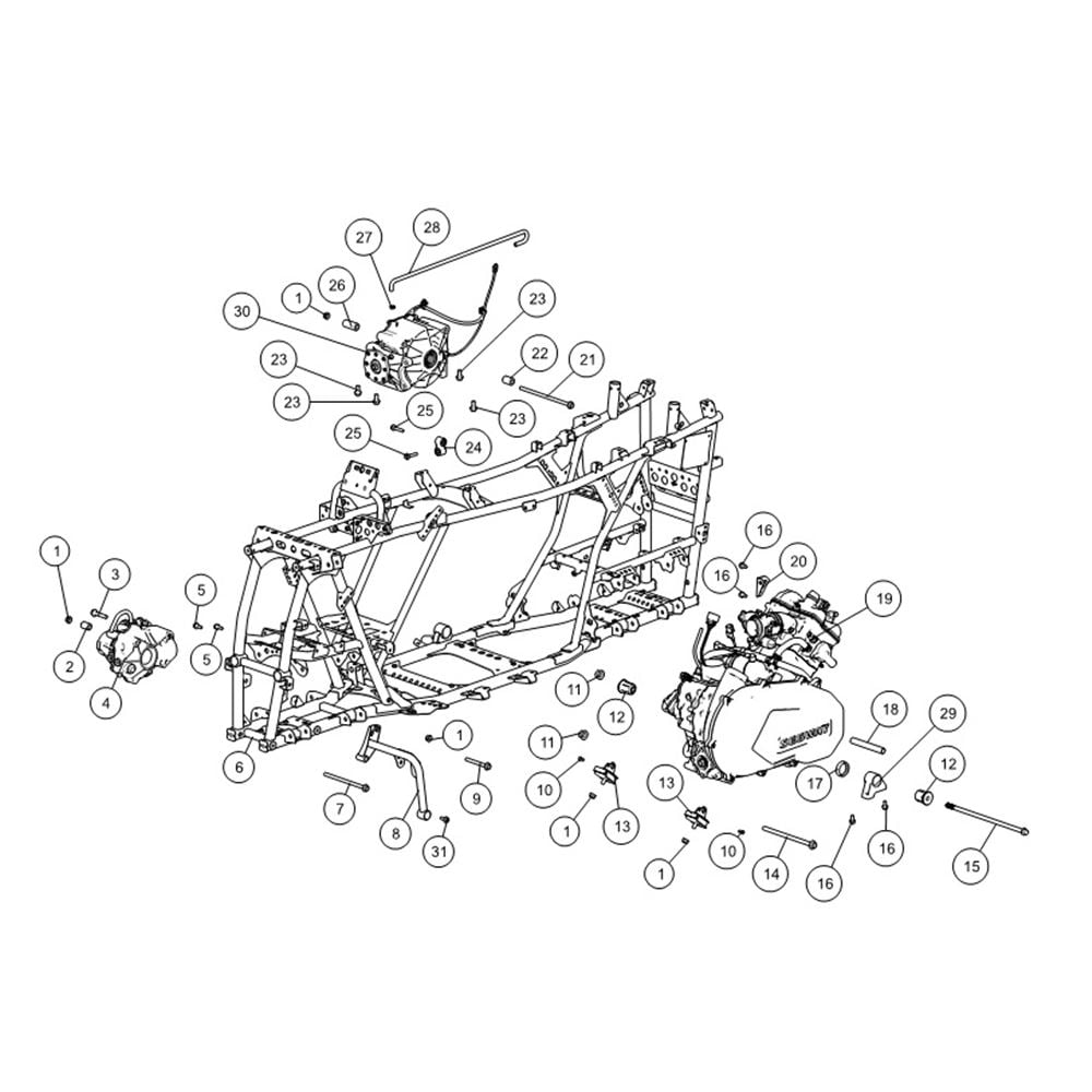 FRAME & ENGINE COMP ATV6 L