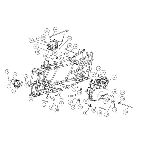FRAME & ENGINE COMP ATV6 L
