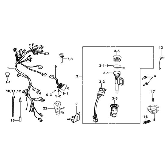 WIRING HARNESS AND LOCK ASSY