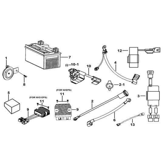 BATTERY. HORN. RELAYS. RECTIFIER