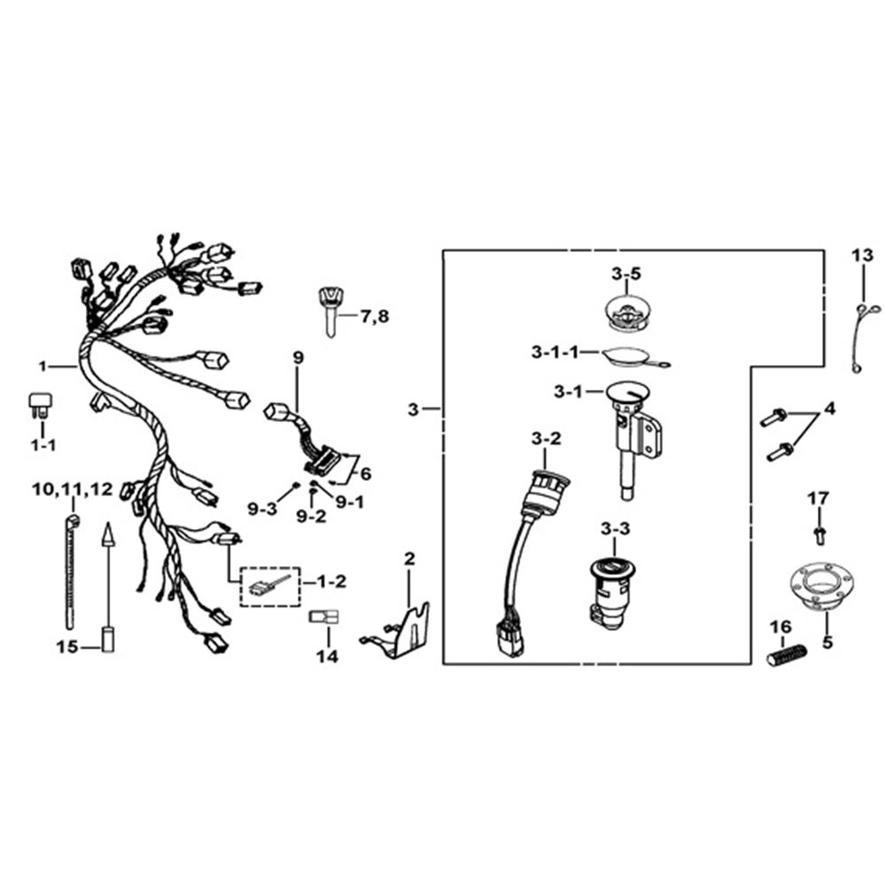 WIRING HARNESS AND LOCK ASSY