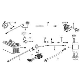BATTERY、HORN、RELAY、RECTIFIER