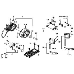 MOTOR STARTING、FLYWHEEL MAGNETO、ECU
