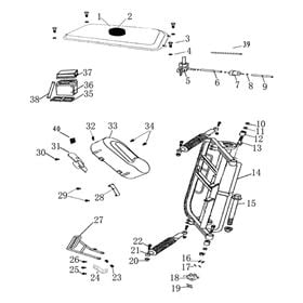 REAR SWINGARM, SUSPENSION, FUEL TANK