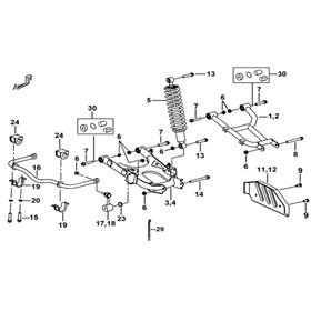 REAR SUSPENSION (FOR ←007984 AND WITH EVOR ABSORBER)