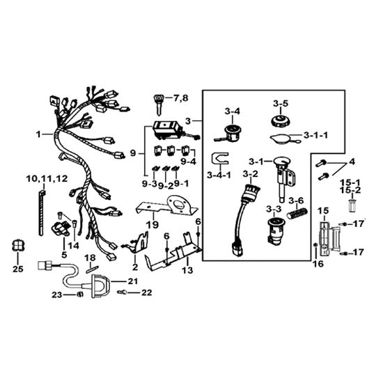 WIRING HARNESS, LOCK ASSY.