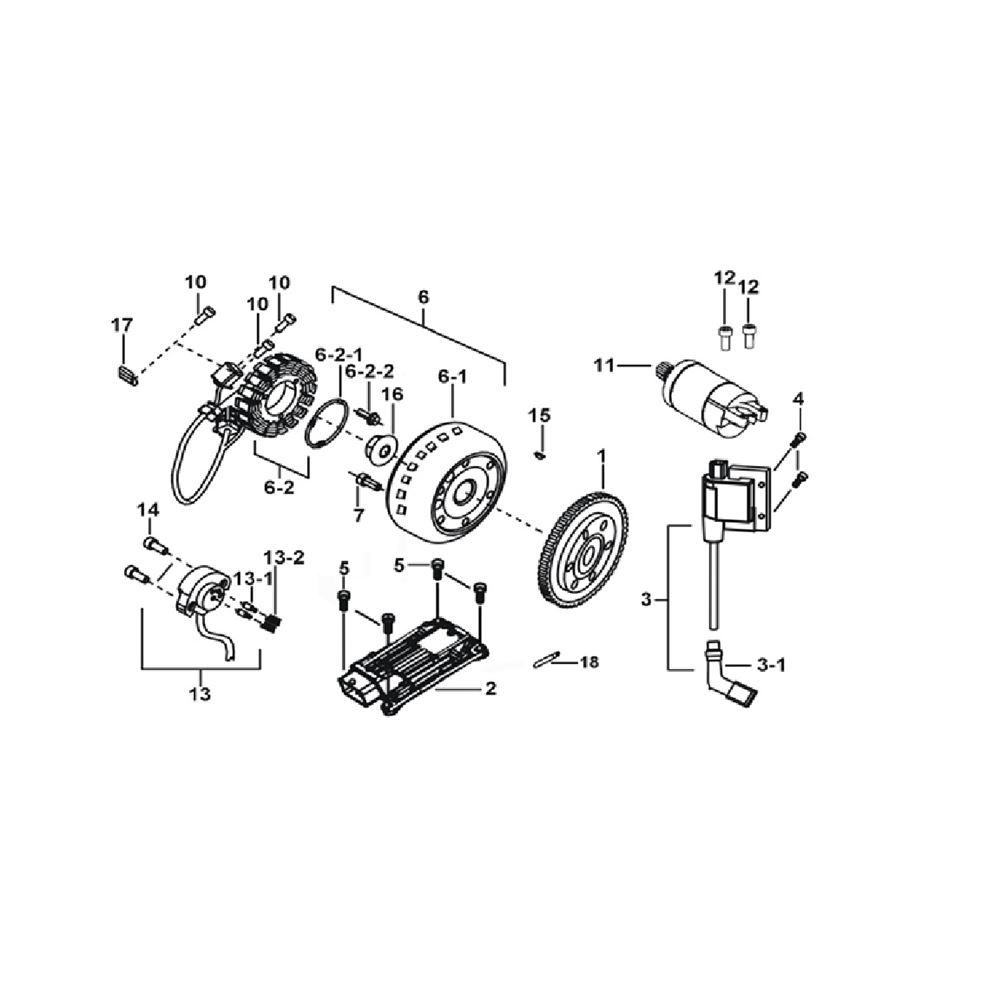 MOTOR STARTING、FLYWHEEL MAGNETO、ECU