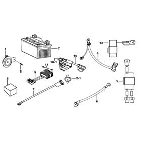 Battery. Horn. Relays. Rectifier