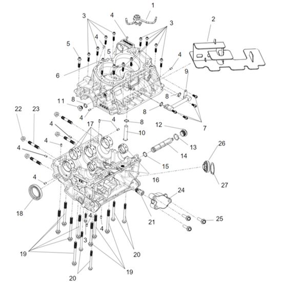 UPPER AND LOWER CRANKCASE SUB-ASSEMBLY