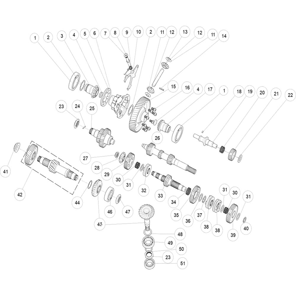TRANSMISSION COMPONENTS (WITH DIFF)