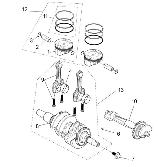 CRANKSHAFT CONNECTION ROD & PISTON ASSEMBLY