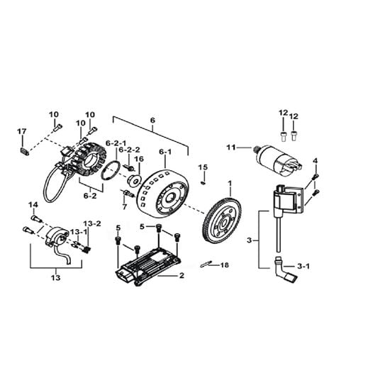 MOTOR STARTING、FLYWHEEL MAGNETO、ECU