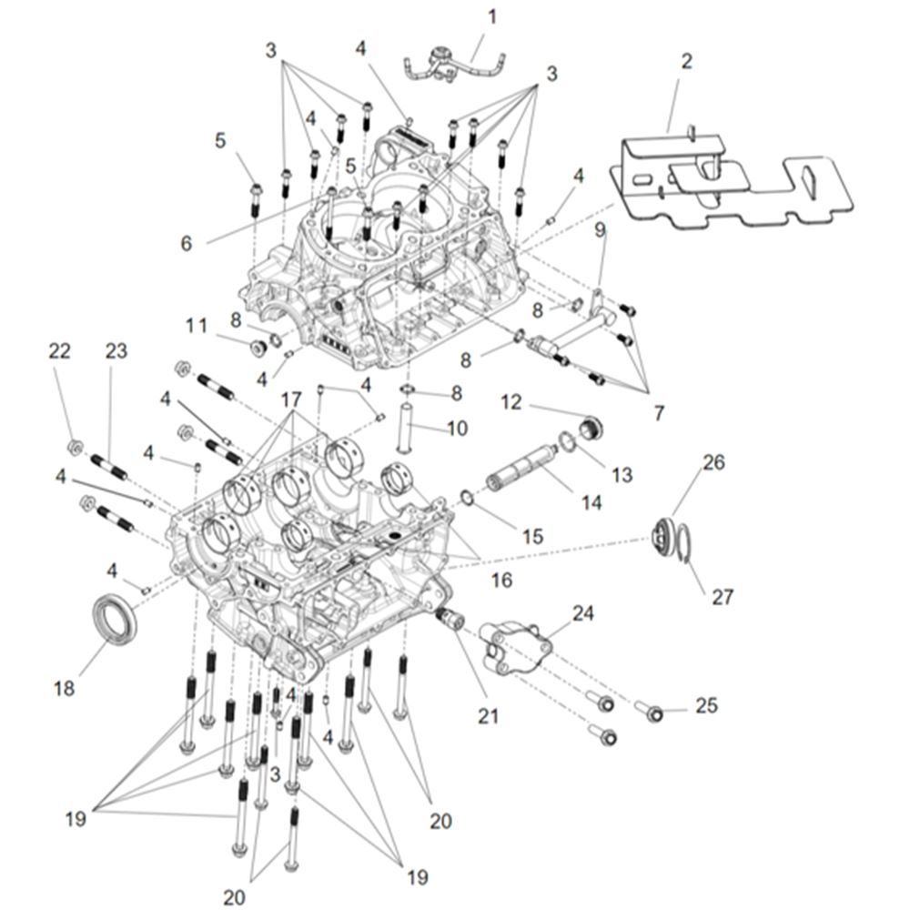 UPPER AND LOWER CRANKCASE SUB-ASSEMBLY