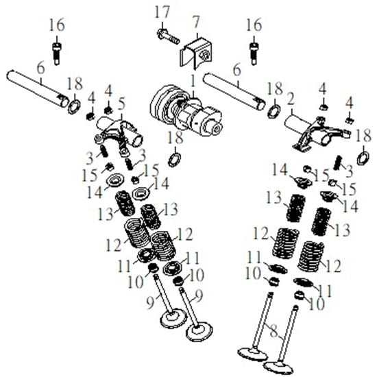 CAMSHAFT, VALVES