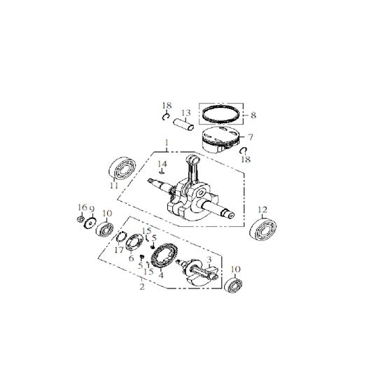 CRANKSHAFT, PISTON