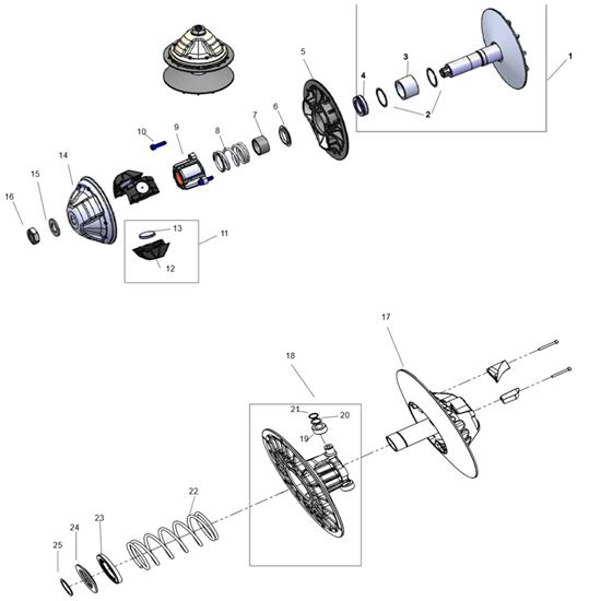 CVT COMPLETE PULLY ASSEMBLIES
