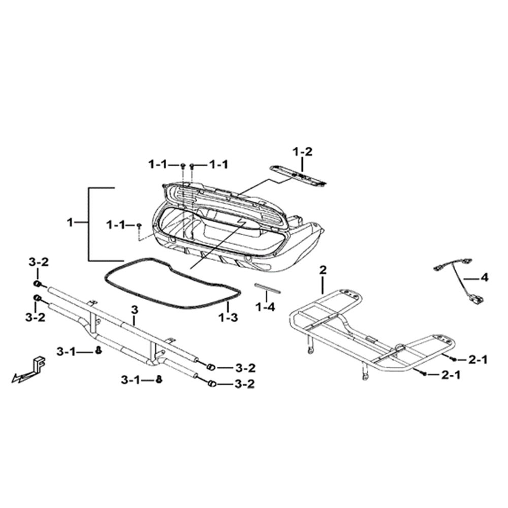 REAR CARGO BOX WSTEEL CARRIER 516087A (OPTION)