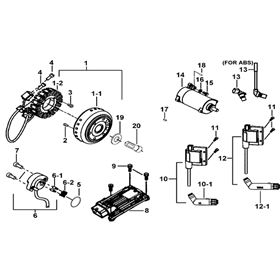MOTOR STARTING、FLYWHEEL MAGNETO、ECU