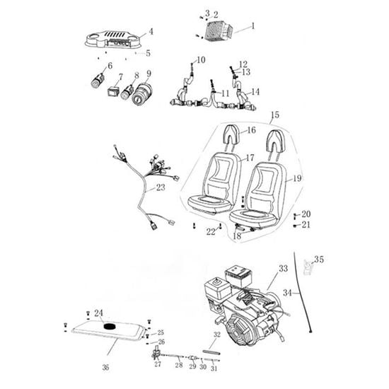 SEAT BELTS, SEATS, FUEL TANK