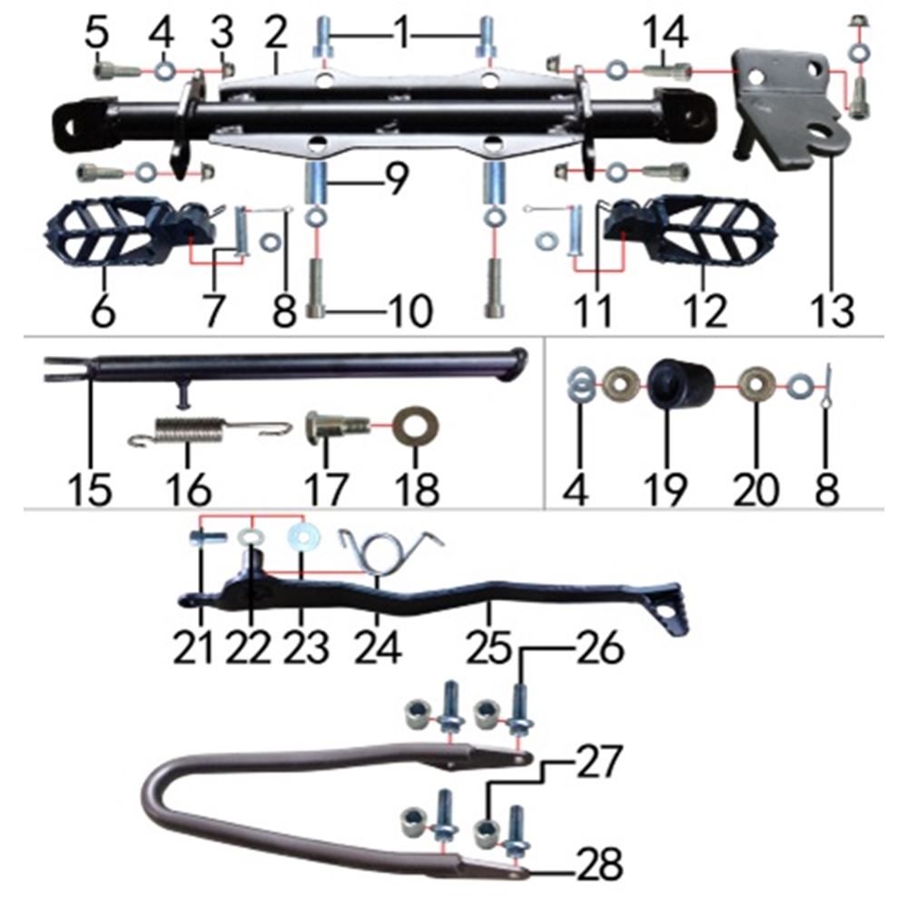 FOOTPEG, STAND, BRAKE LEVER