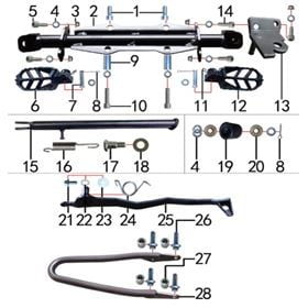 Footpeg, Stand, Brake Lever