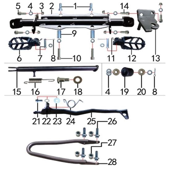 FOOTPEG, STAND, BRAKE LEVER