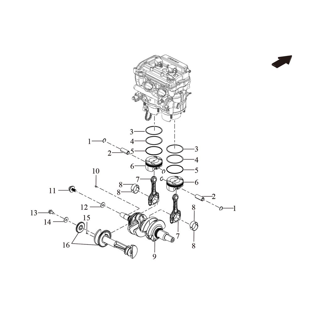 CRANKSHAFT ROD AND PISTON AT10