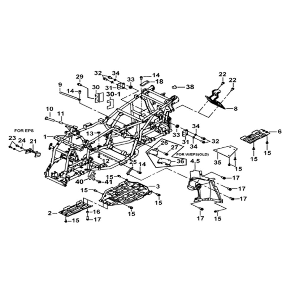 FRAME (FOR ←007984 AND W- EVOR ABSORBER)