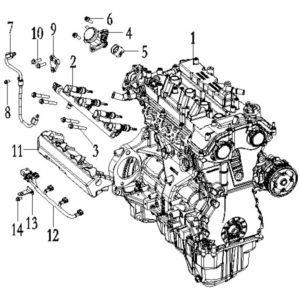 FUEL DELIVERYF PIPE AND INJECTOR ASSY