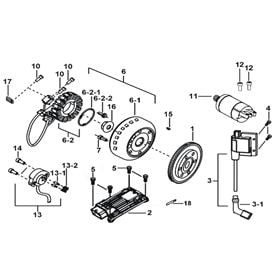 MOTOR STARTING、FLYWHEEL MAGNETO、ECU