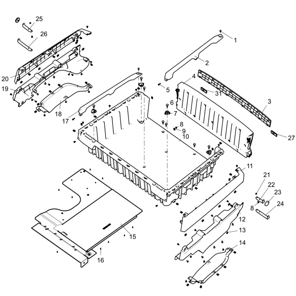 REAR CARGO BOX COMPONENTS