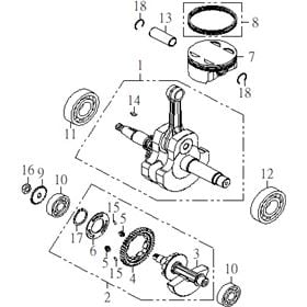 CRANKSHAFT, PISTON