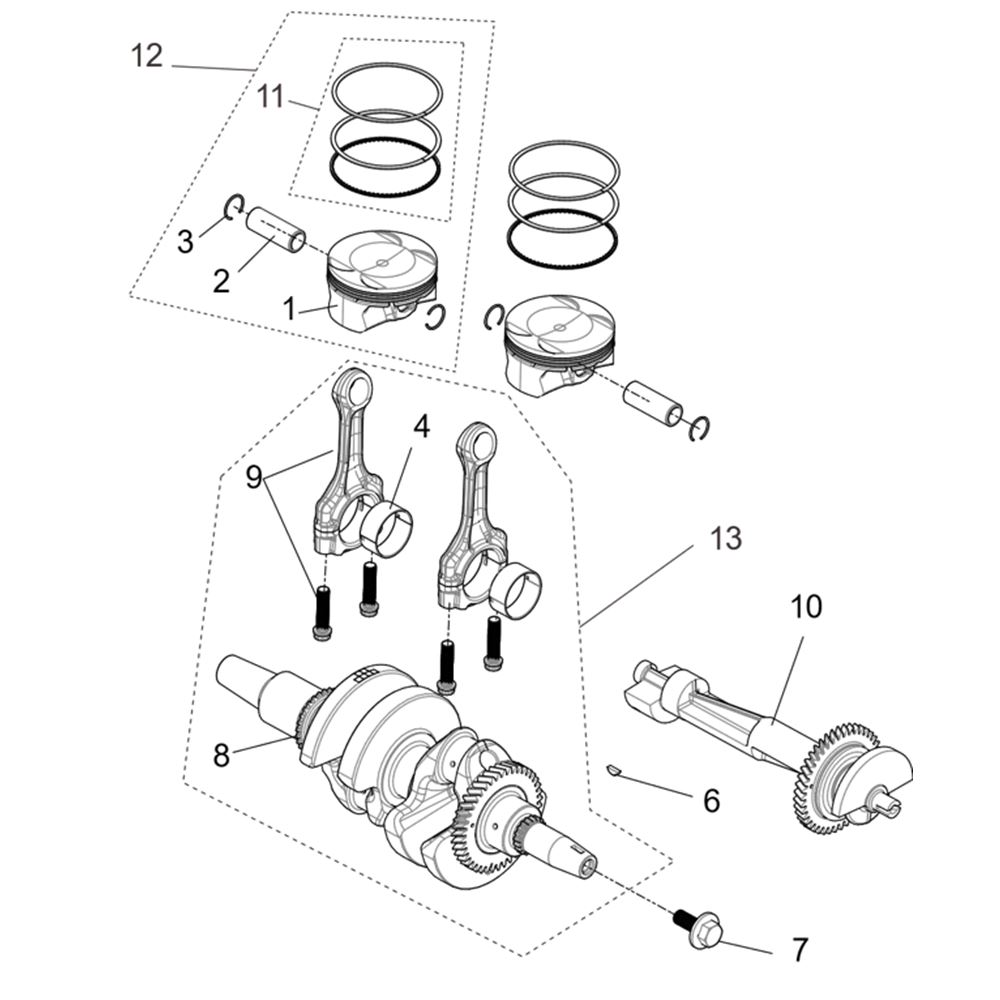CRANKSHAFT CONNECTION ROD & PISTON ASSEMBLY