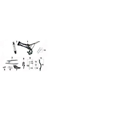 10TEN 125R & 140R FRAME, SWINGING ARM, REAR SHOCK