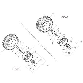 FRONT & REAR WHEELS (STEEL)
