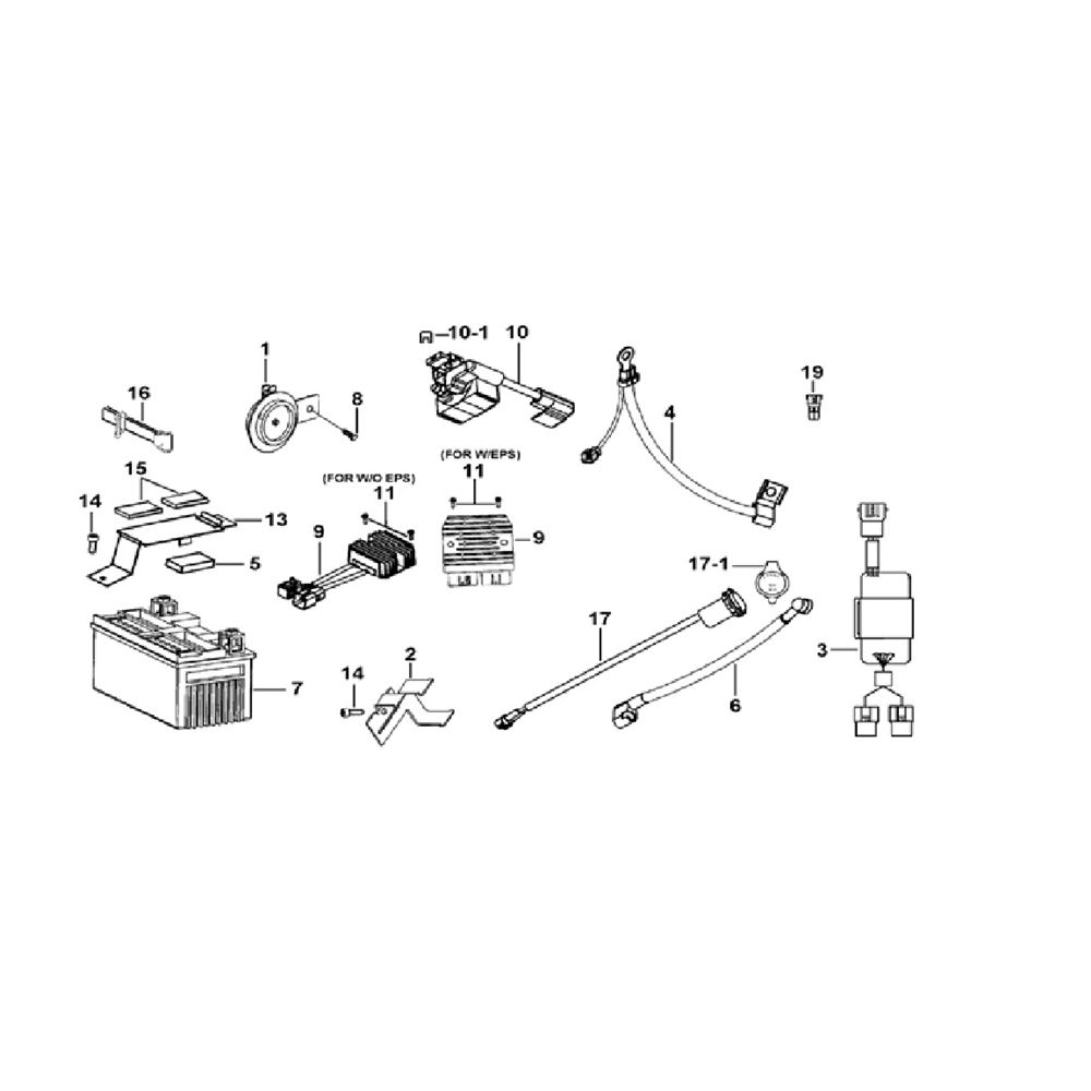 BATTER, HORN, RELAY & RECTIFIER