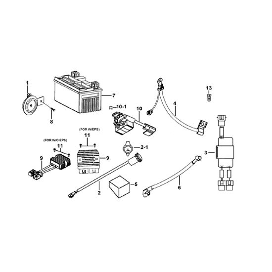 BATTERY、HORN、RELAY、RECTIFIER