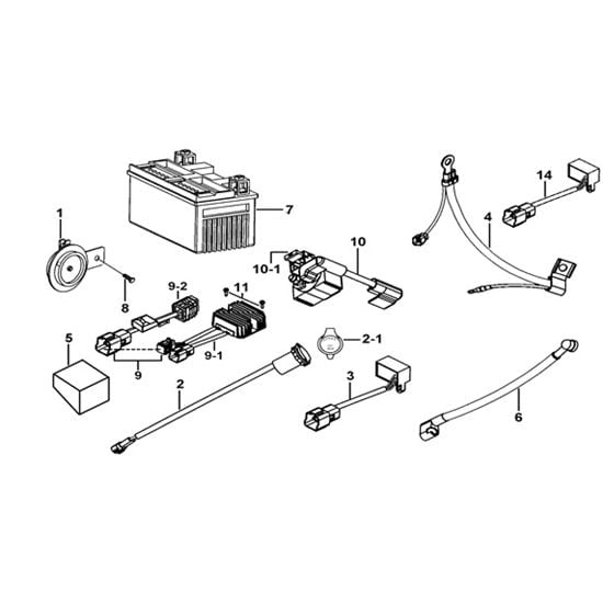 BATTERY. HORN. RELAYS. RECTIFIER