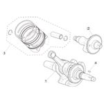 CRANKSHAFT CONNECTING ROD AND PISTON