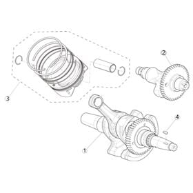 CRANKSHAFT CONNECTING ROD AND PISTON