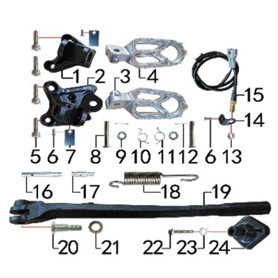 Footpeg, Stand & Brake Switch