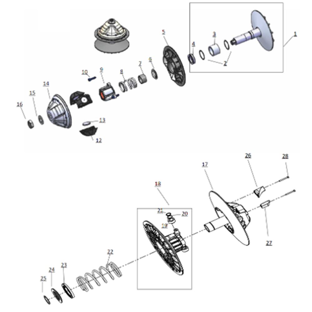 CVT COMPLETE PULLY ASSEMBLIES
