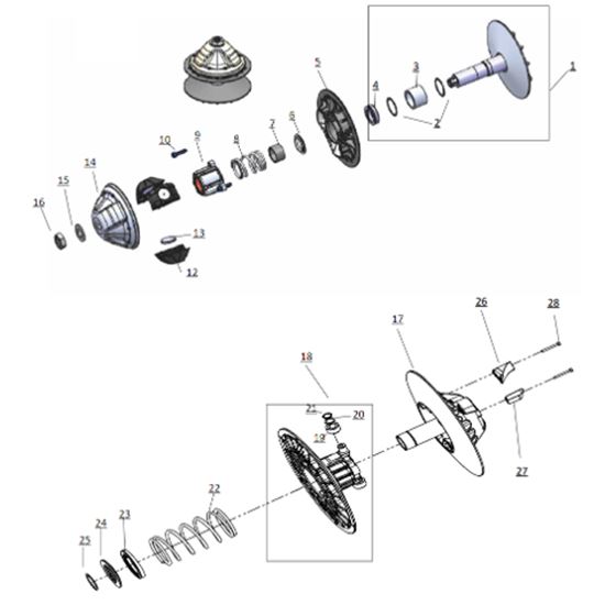 CVT COMPLETE PULLY ASSEMBLIES