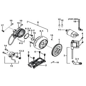 MOTOR STARTING、FLYWHEEL MAGNETO、ECU
