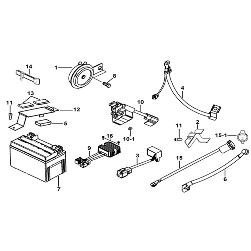 BATTERY, HORN, RELAY, RECTIFIER