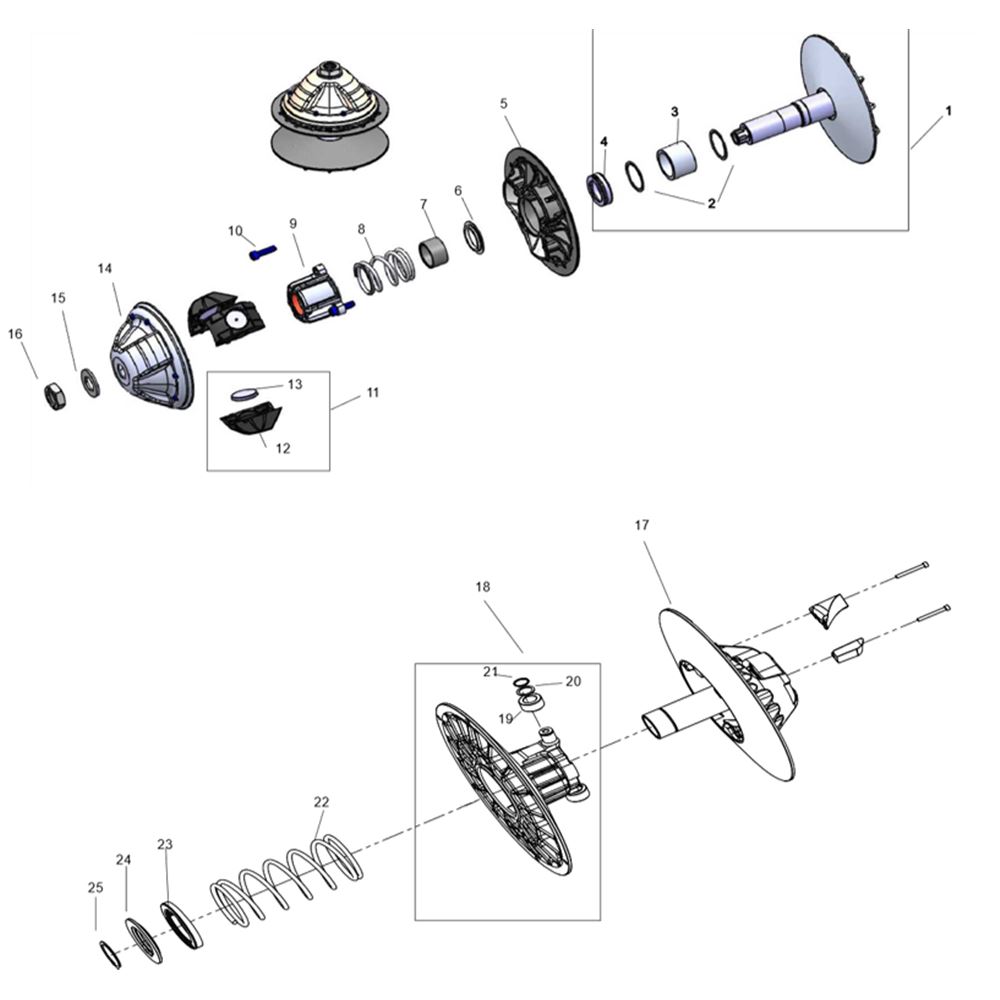 CVT COMPLETE PULLEY ASSEMBLIES