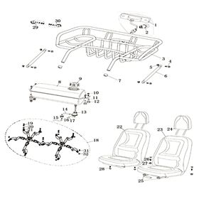 REAR RACK, SEATS, FUEL TANK