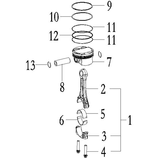 PISTON AND CONNECTING ROD
