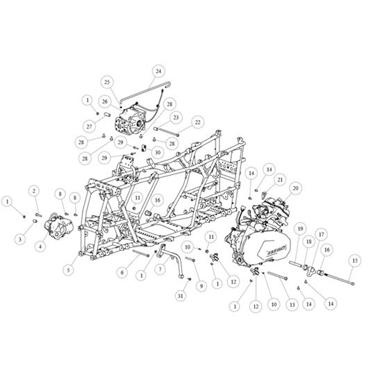 FRAME & ENGINE COMP ATV6 S
