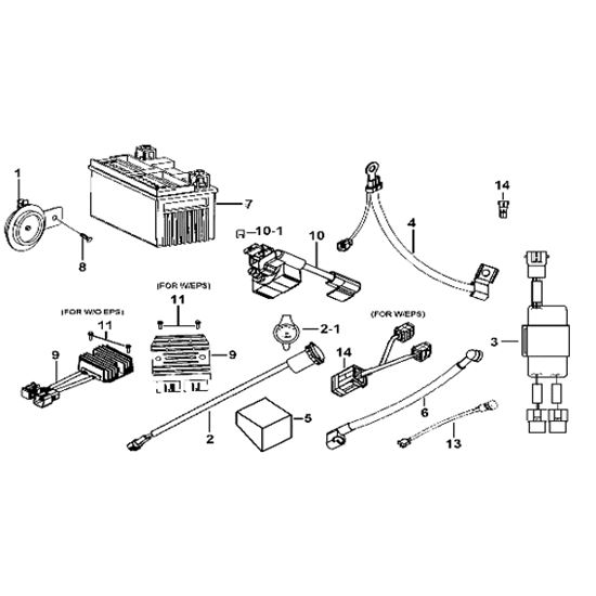 BATTERY、HORN、RELAY、RECTIFIER